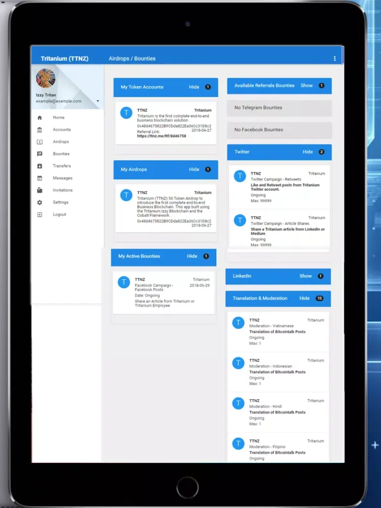 Blockchain Bounty Manager iPad  Screenshots