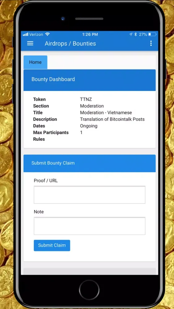 Blockchain Bounty Manager Screenshots