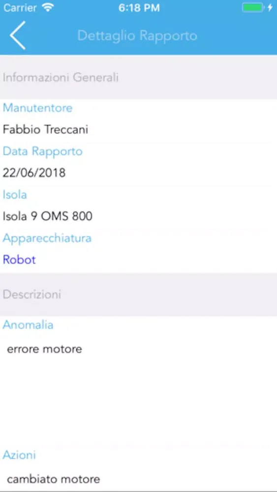 Captures d'écran de Manutenzioni