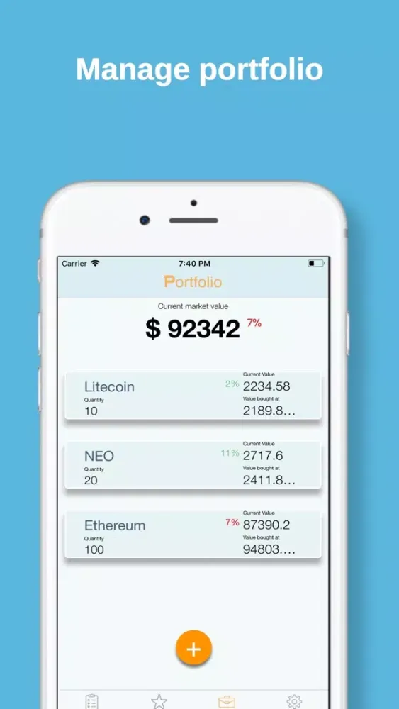 Zrzuty ekranu CryptoTrackr