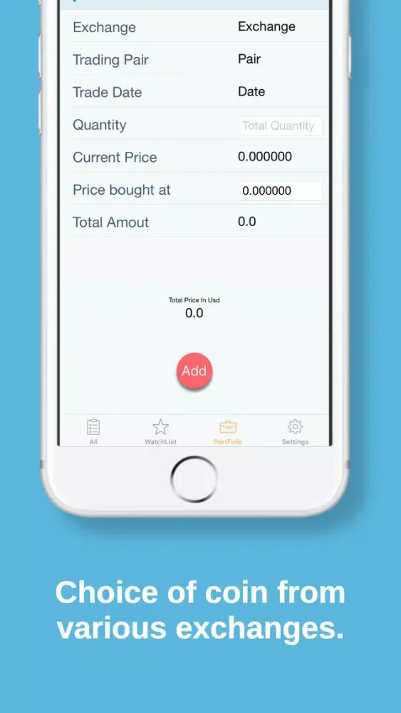Zrzuty ekranu CryptoTrackr