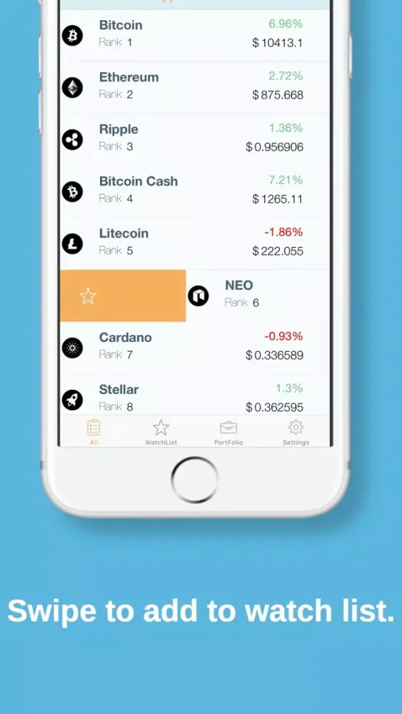 Zrzuty ekranu CryptoTrackr