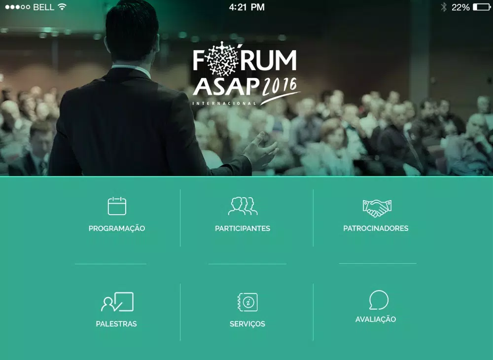 Screenshot di Fórum ASAP 2016 iPad 