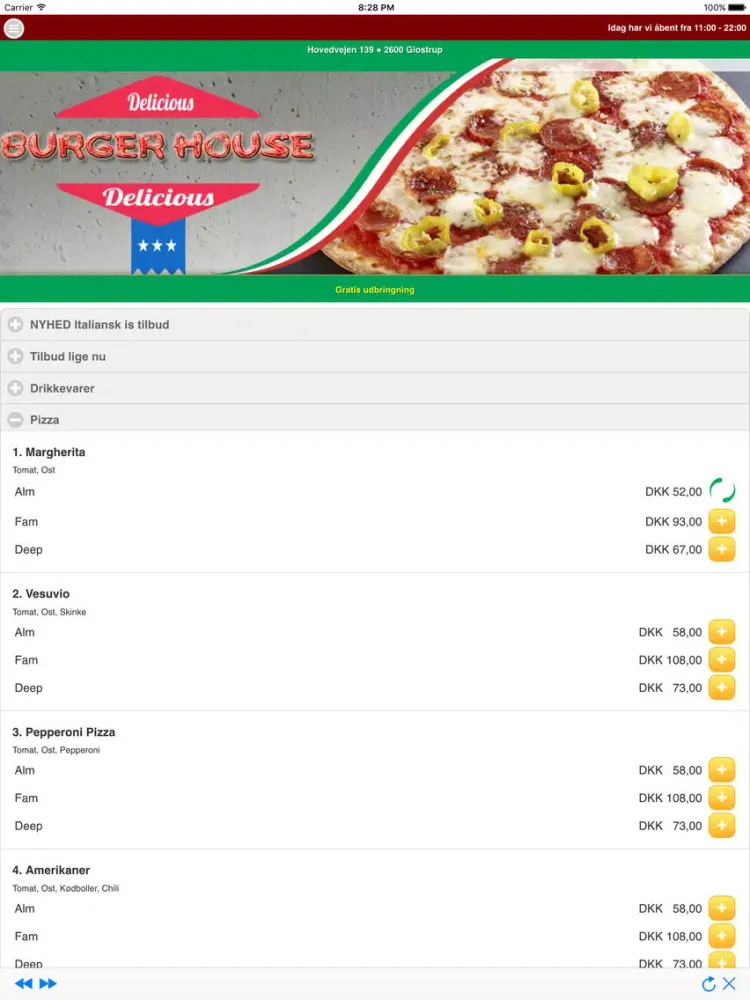 Capturas de tela do Burger House Glostrup iPad 