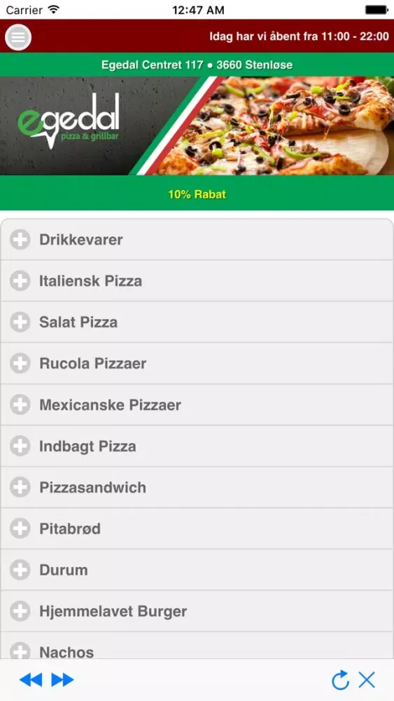 Capturas de pantalla de Egedal Pizza