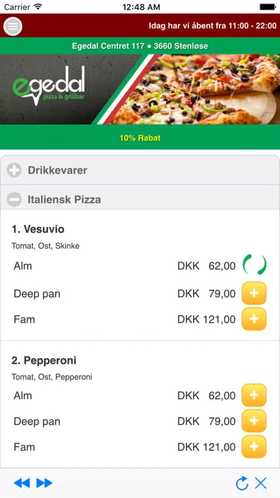 Capturas de pantalla de Egedal Pizza