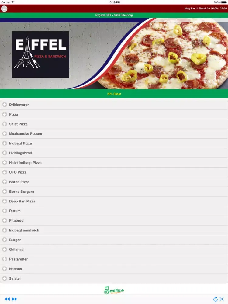 Eiffel Pizza Silkeborg iPad 應用截圖
