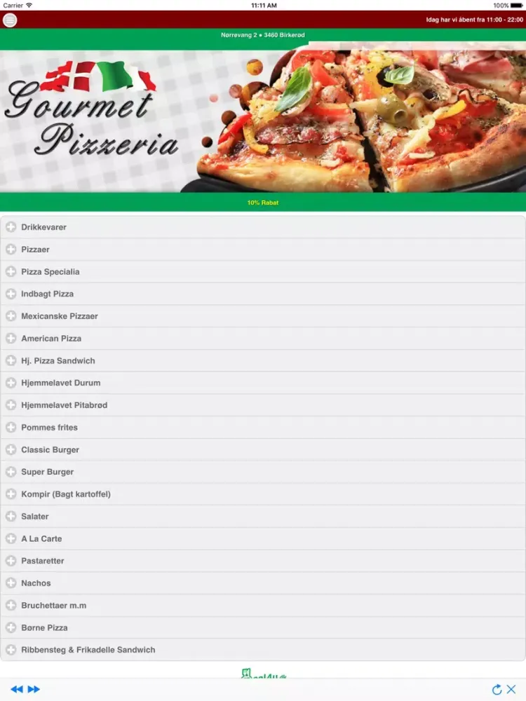 Zrzuty ekranu Gourmet Pizzeria iPad 