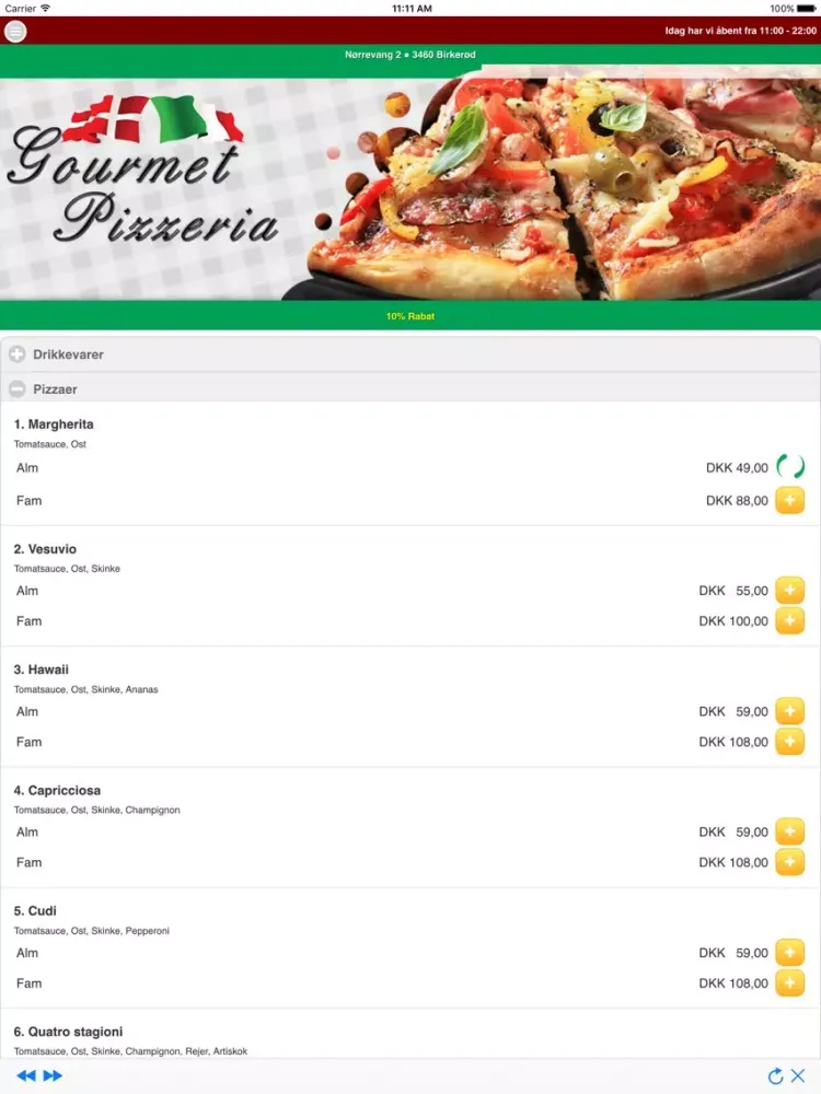 Zrzuty ekranu Gourmet Pizzeria iPad 