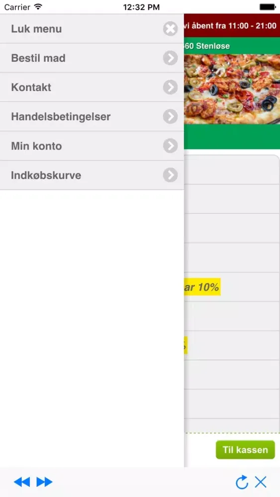 Tangkapan layar Milas Pizza & Kebab Stenløse