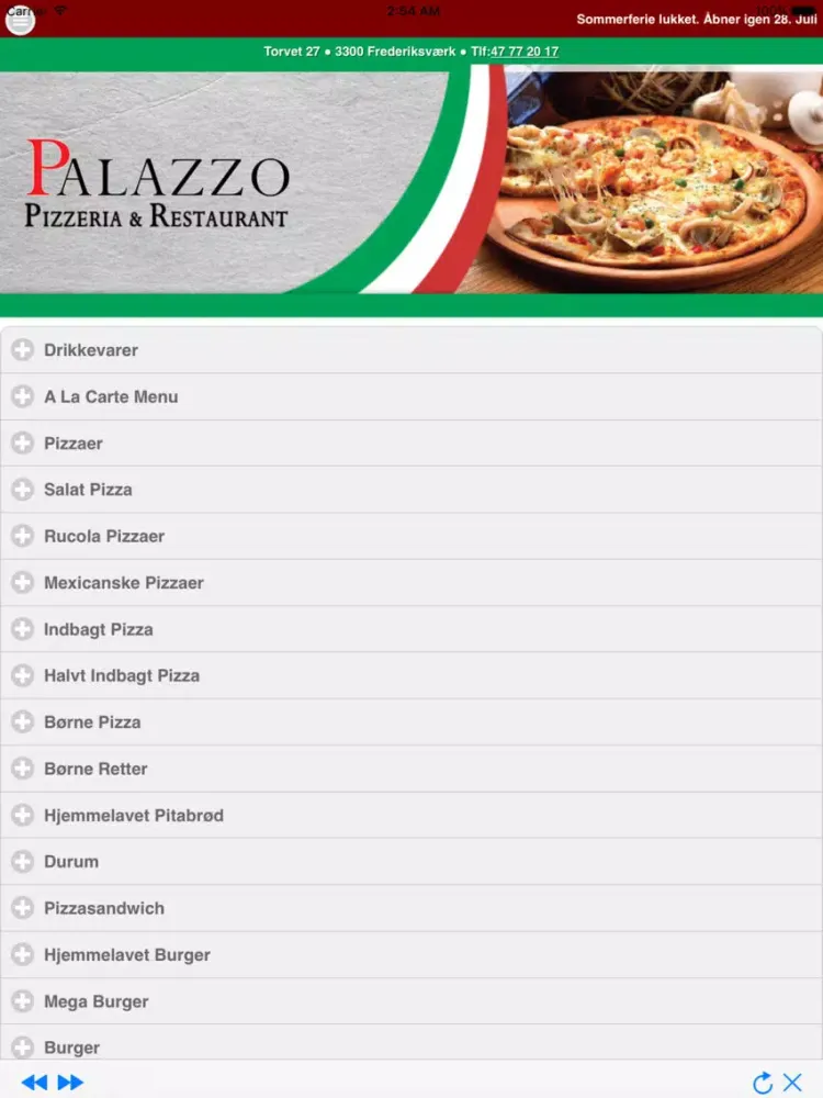 Capturas de pantalla de Palazzo Pizza iPad 