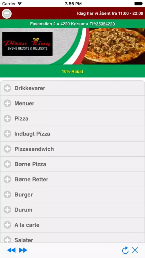 ภาพหน้าจอของ Pizza King Korsør