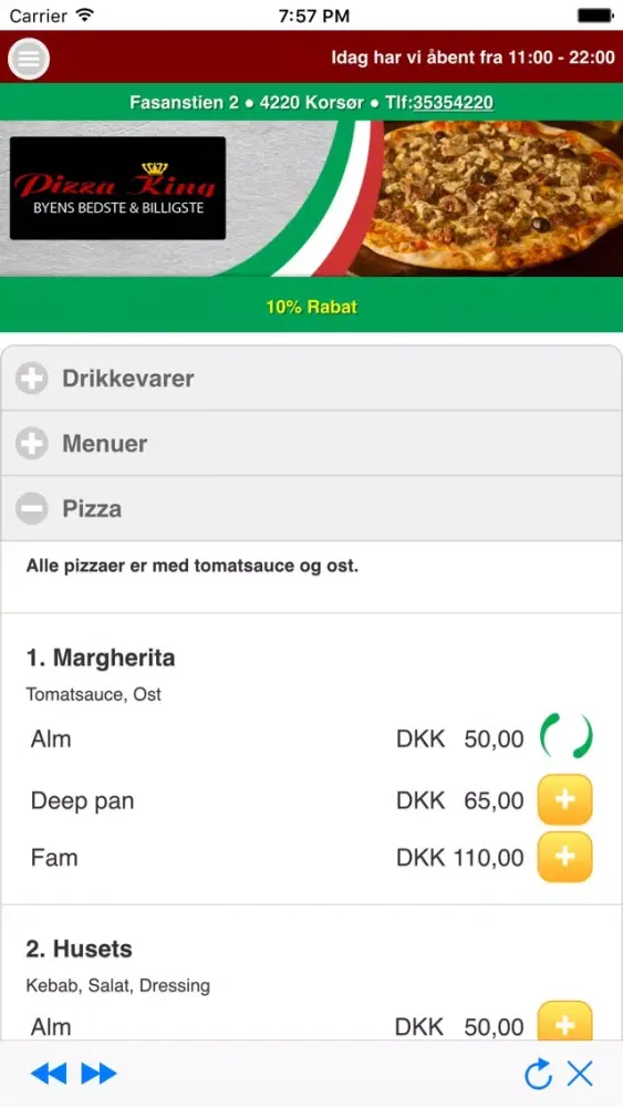 ภาพหน้าจอของ Pizza King Korsør