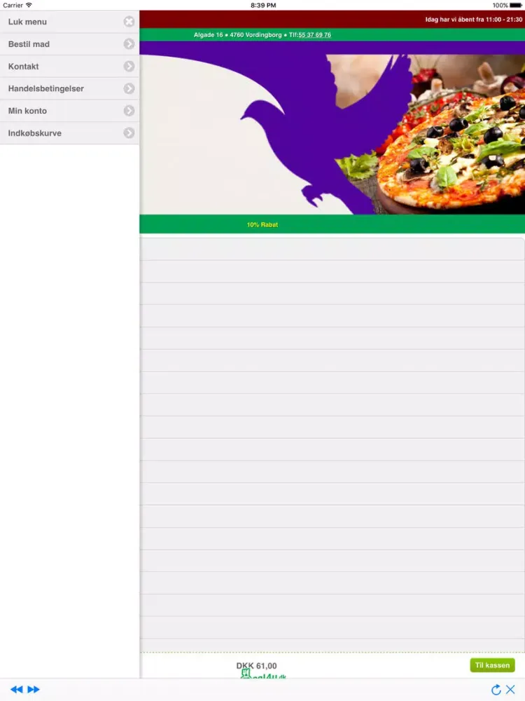 تصاویر Xanthos Pizza Vordingborg iPad 