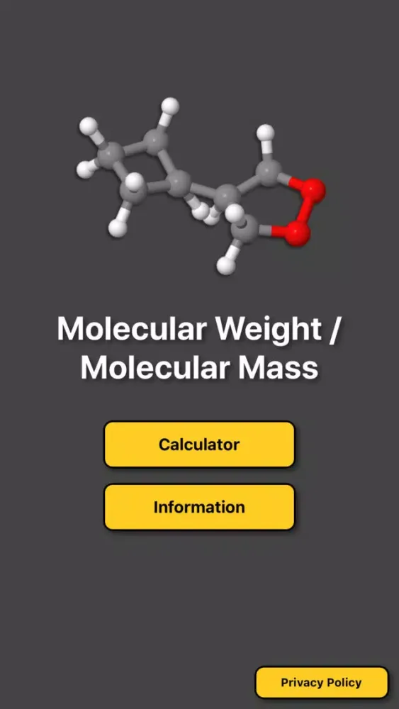 Molecular Mass Weight Calc Screenshots