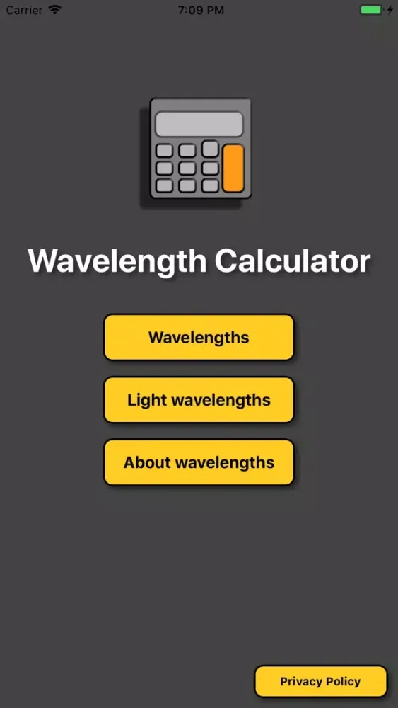 Captures d'écran de Wavelength calculator / solver