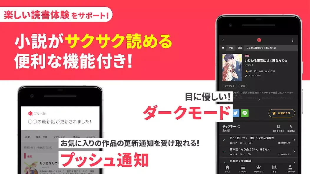 Capturas de tela do プリ小説