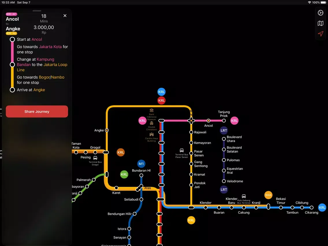 Jakarta LRT, MRT & Commuter iPad  스크린샷