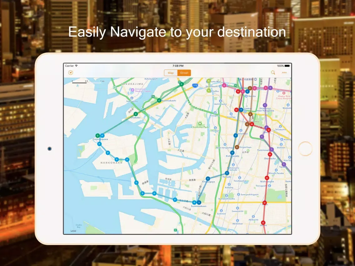 ภาพหน้าจอของ Osaka Metro Map iPad 