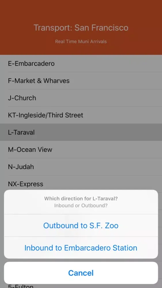 Captures d'écran de transport: real time san francisco muni arrival information - free