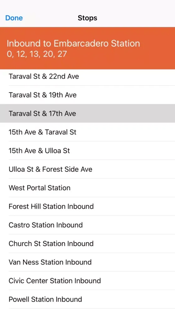 Captures d'écran de transport: real time san francisco muni arrival information - free
