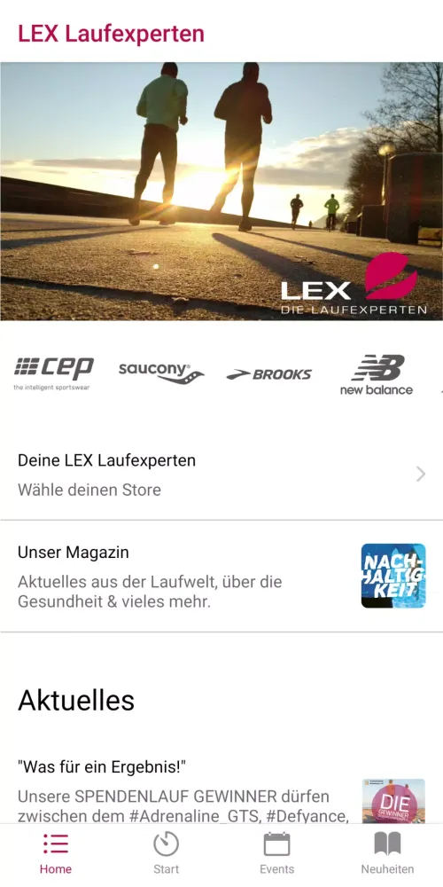 Screenshot di LEX Laufexperten