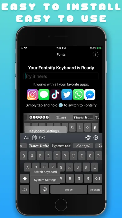 Tangkapan layar Fonts Art Keyboard Fontsify