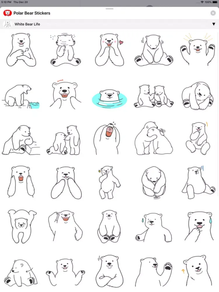 Polar Bear Sticker iPad  스크린샷