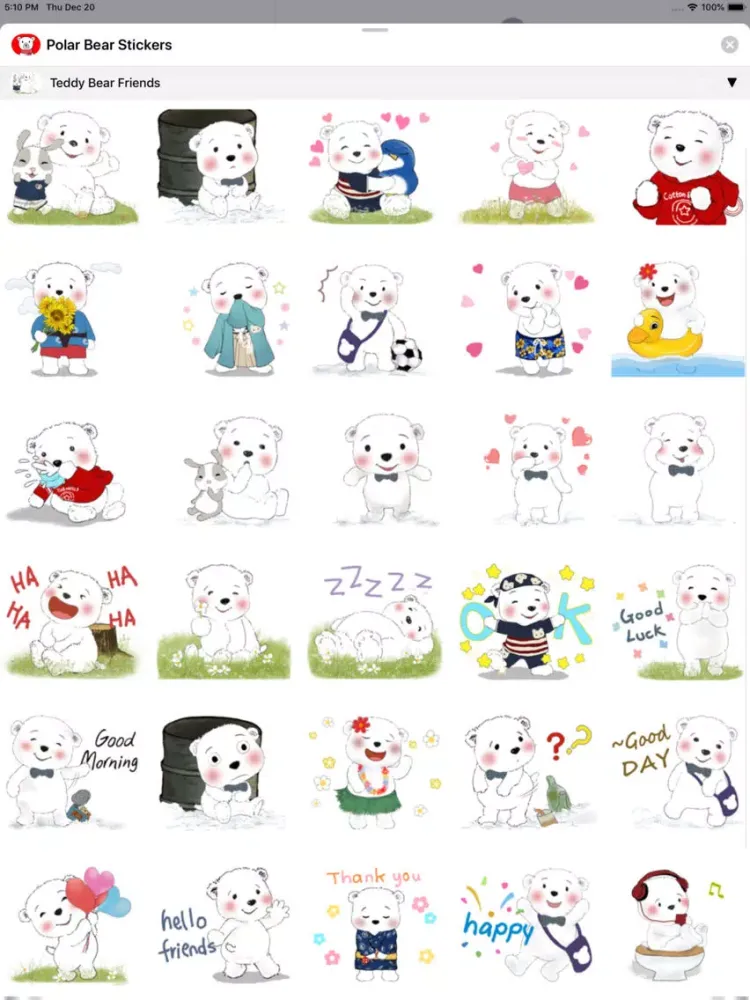 Polar Bear Sticker iPad  스크린샷