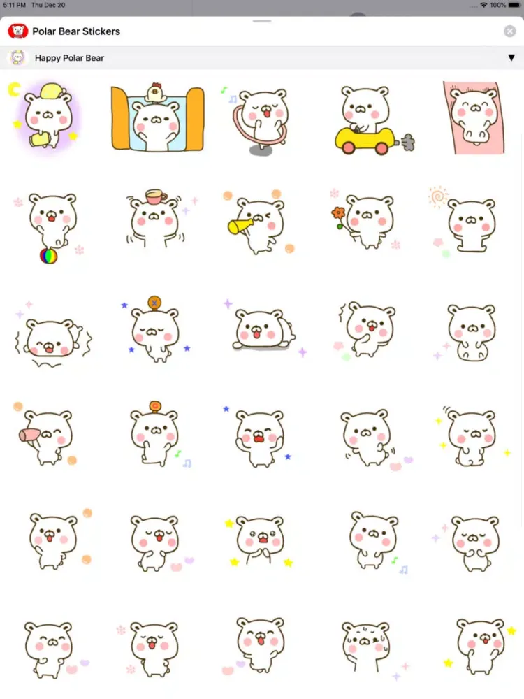 Polar Bear Sticker iPad  스크린샷