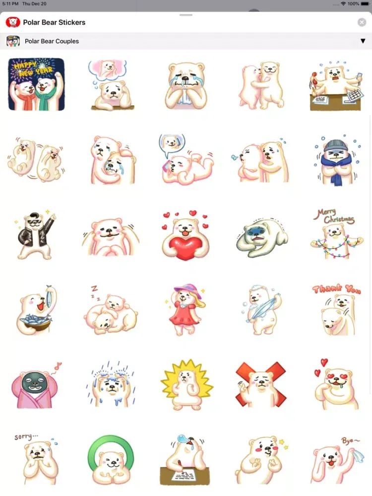Polar Bear Sticker iPad  스크린샷