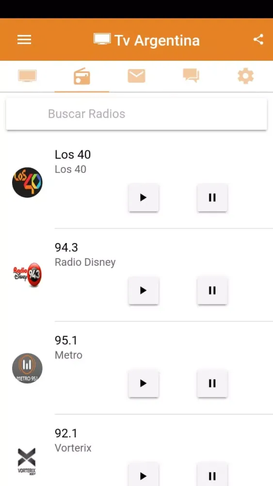 Captures d'écran de Tv Argentina