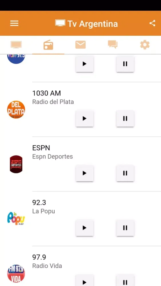 Captures d'écran de Tv Argentina