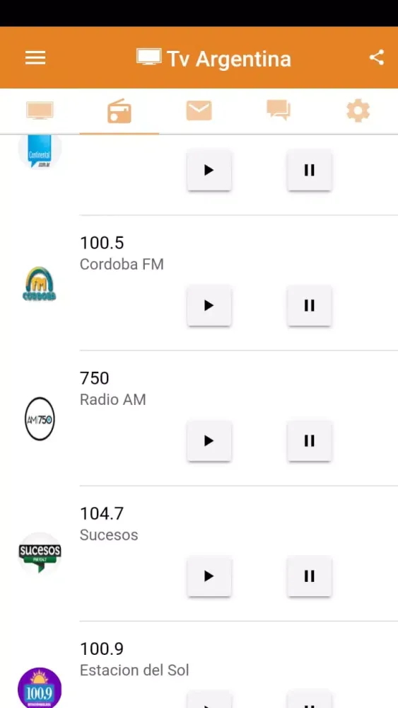 Captures d'écran de Tv Argentina