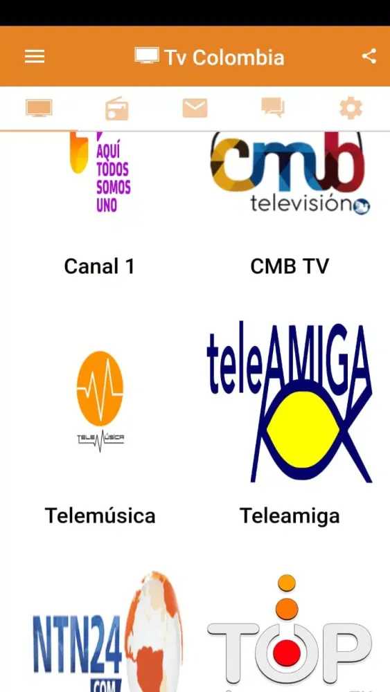 Tangkapan layar Tv Colombia