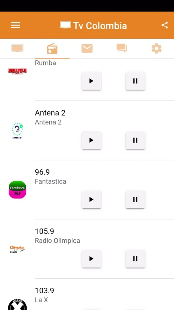 Tangkapan layar Tv Colombia