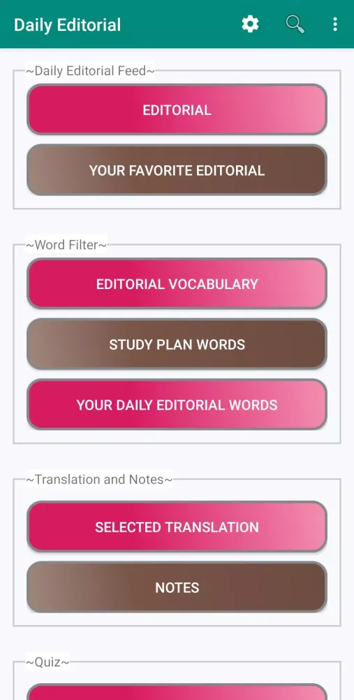 Daily Editorial Screenshots