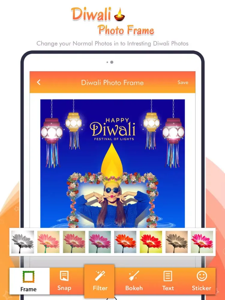 Diwali Photo Frame - wishes iPad 应用截图