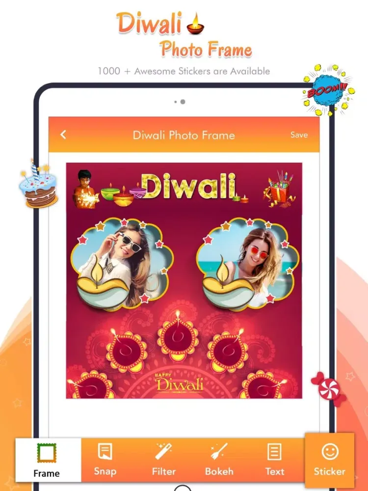 Diwali Photo Frame - wishes iPad 应用截图