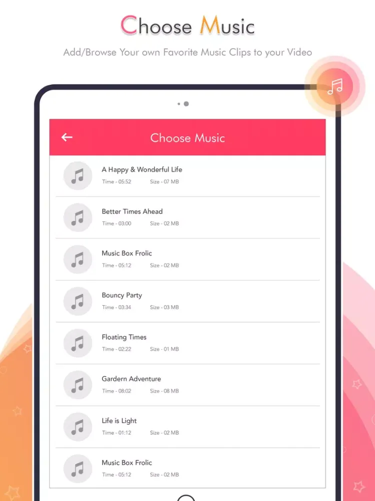 Video Maker Photos with songs iPad  سکرین شاٹس