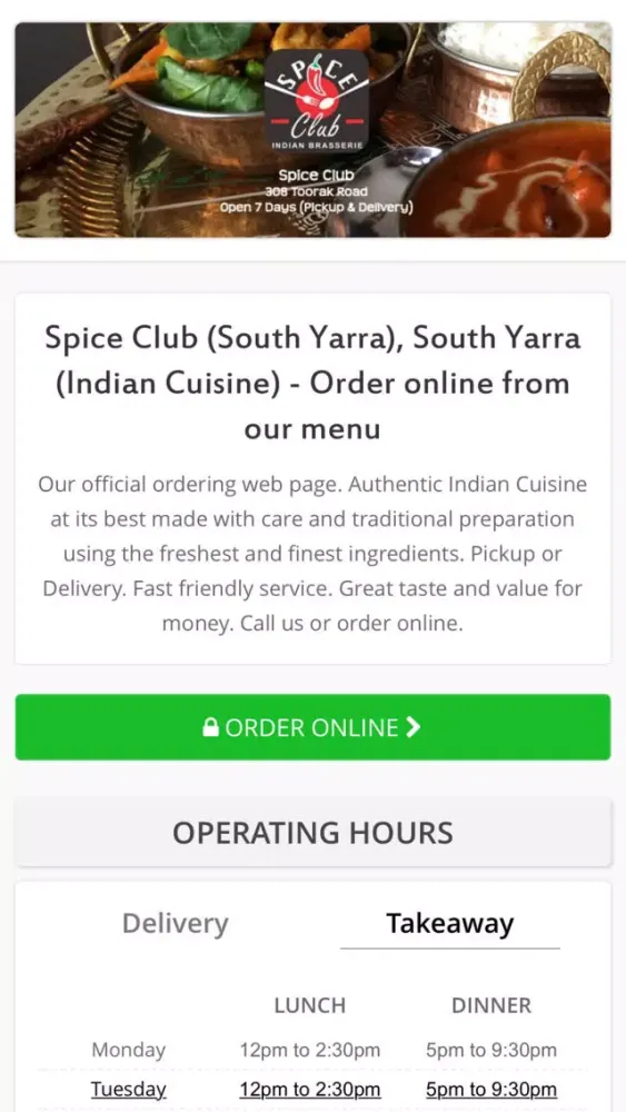 Capturas de tela do The Spice Club (South Yarra)