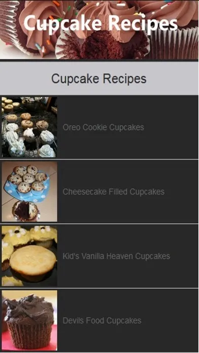 Capturas de tela do Easy Cupcake Recipes