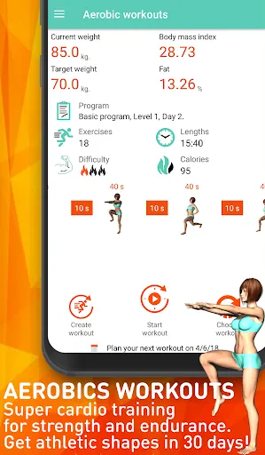 Aerobics workout at home Screenshots