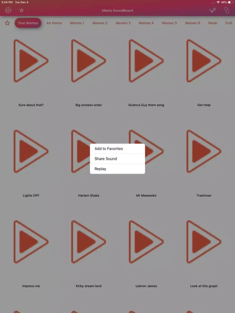 ภาพหน้าจอของ Meme Soundboard - MLG Edition iPad 