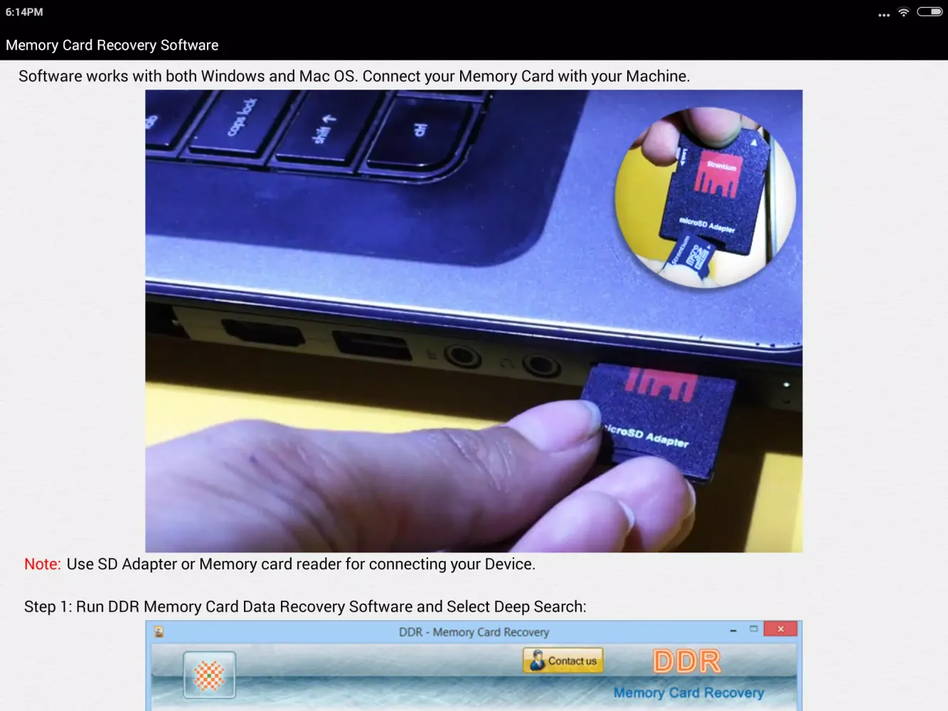 Memory Card Recovery Software Screenshots