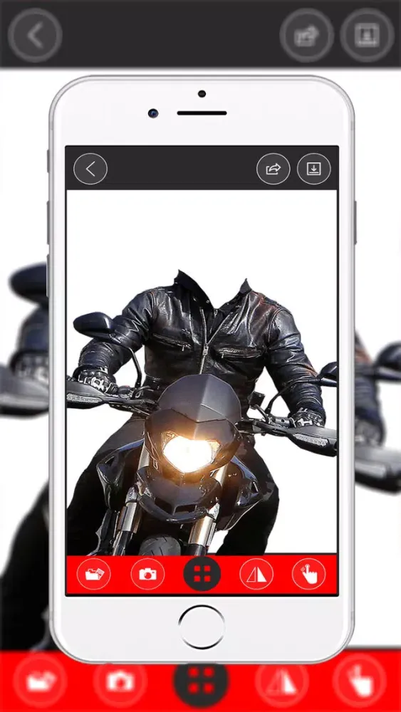 Men's Motorcycle Suit- New Photo Montage With Own Photo Or Camera應用截圖