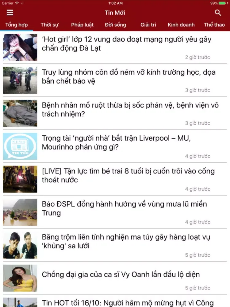 Screenshot di Tin Mới - Đọc báo mạng, tin tức tổng hợp iPad 
