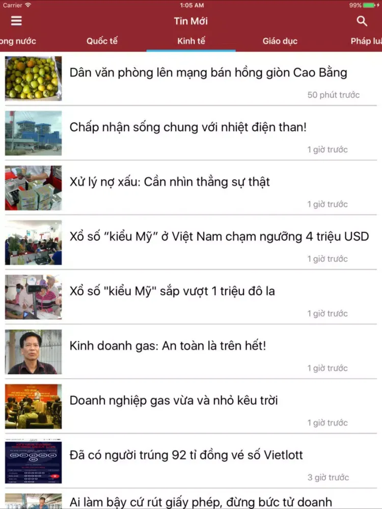 Screenshot di Tin Mới - Đọc báo mạng, tin tức tổng hợp iPad 