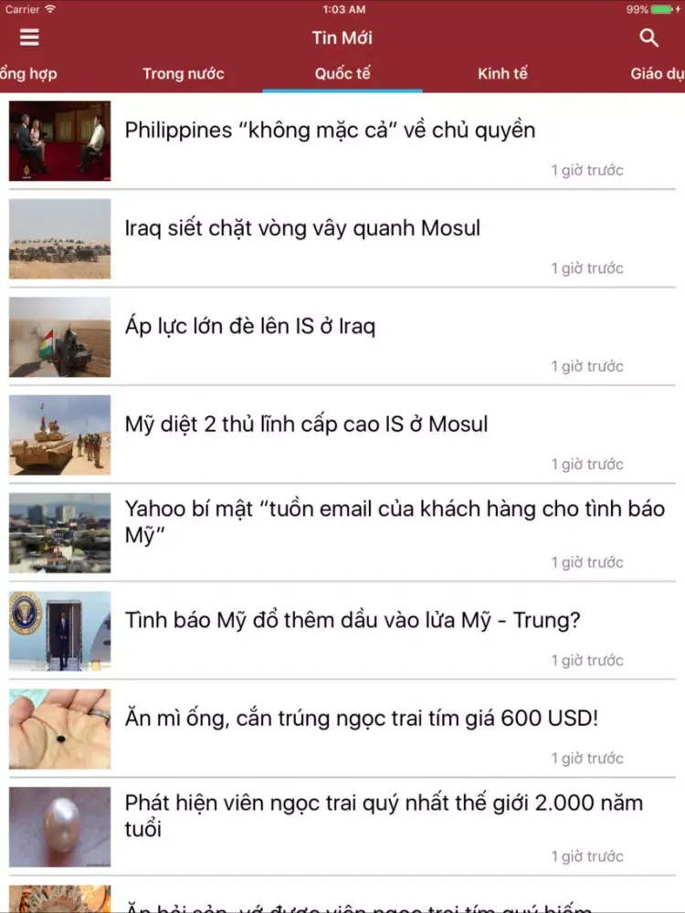 Screenshot di Tin Mới - Đọc báo mạng, tin tức tổng hợp iPad 