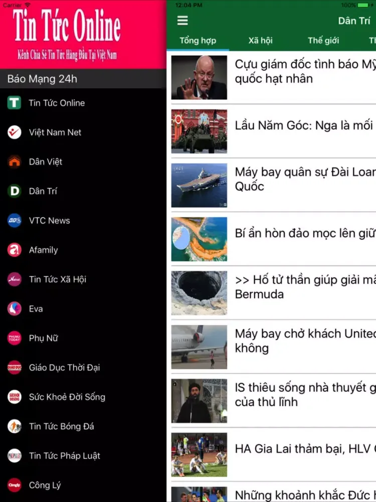 صور Báo Mạng 24h - Đọc báo mới, tin tức online iPad 